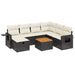 Set mobilier de grădină cu perne, 8 piese, negru, poliratan - WALTI WALTI