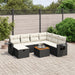Set mobilier de grădină cu perne, 8 piese, negru, poliratan - WALTI WALTI