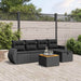 Set mobilier de grădină cu perne, 6 piese, negru, poliratan - WALTI WALTI