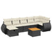 Set mobilier de grădină cu perne, 8 piese, negru, poliratan - WALTI WALTI