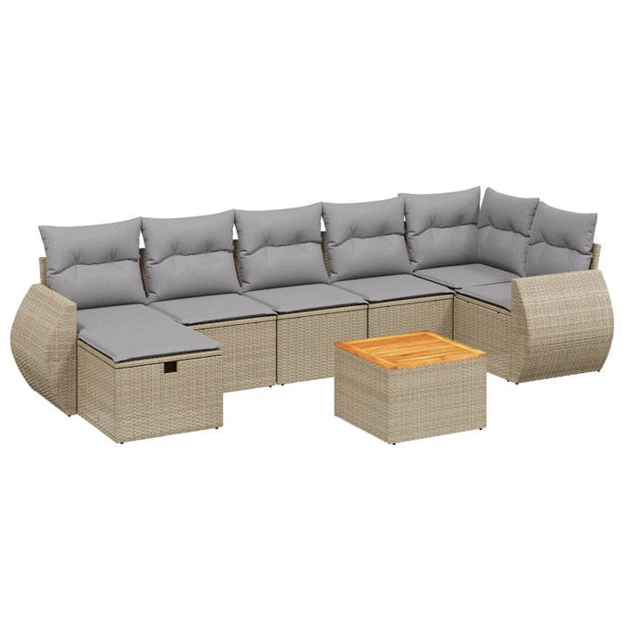 Set canapele de grădină, 8 piese, cu perne, bej, poliratan - WALTI WALTI