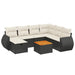 Set mobilier de grădină cu perne, 8 piese, negru, poliratan - WALTI WALTI