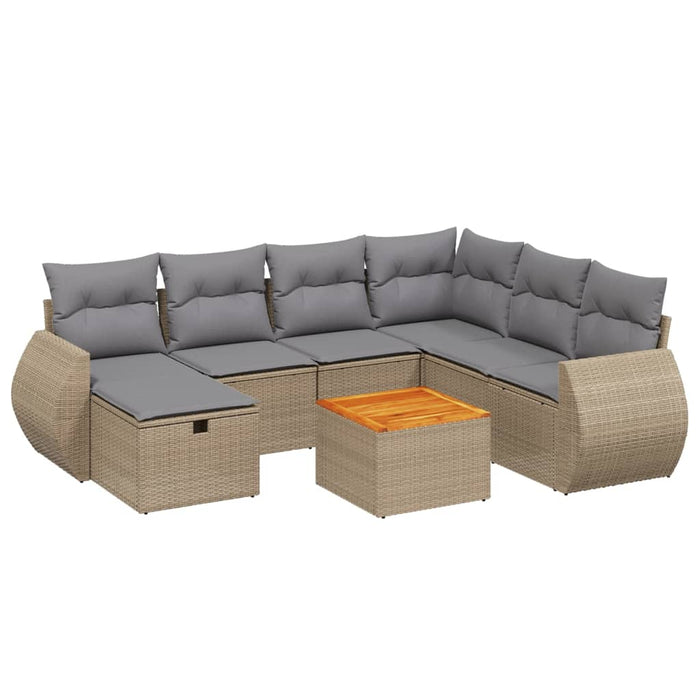 Set canapele de grădină, 8 piese, cu perne, bej, poliratan - WALTI WALTI