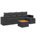 Set mobilier de grădină cu perne, 6 piese, negru, poliratan - WALTI WALTI