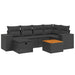 Set canapele de grădină cu perne, 7 piese, negru, poliratan - WALTI WALTI