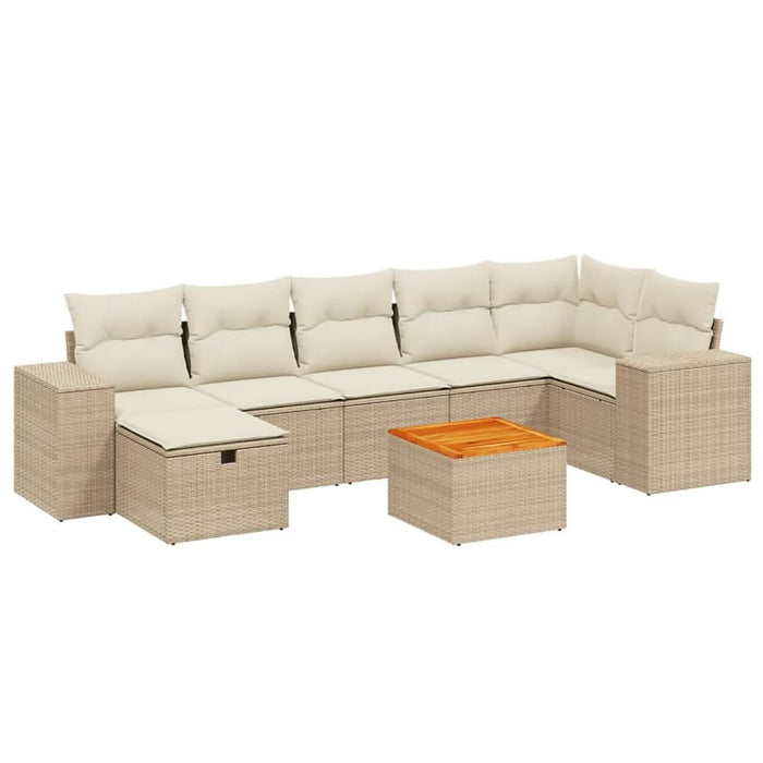 Set canapele de grădină, 8 piese, cu perne, bej, poliratan - WALTI WALTI