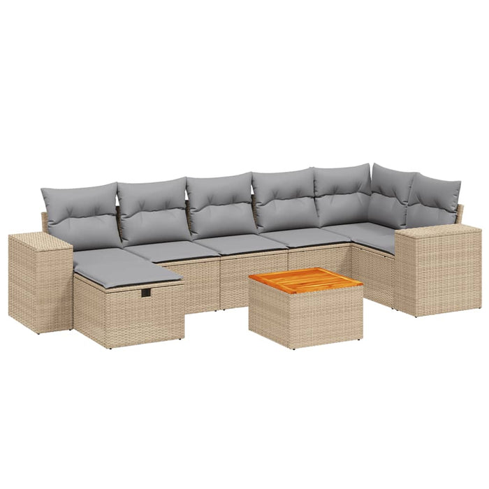Set canapele de grădină, 8 piese, cu perne, bej, poliratan - WALTI WALTI