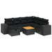 Set mobilier de grădină cu perne, 8 piese, negru, poliratan - WALTI WALTI