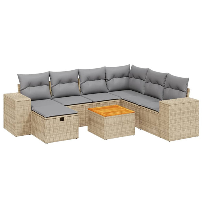 Set canapele de grădină, 8 piese, cu perne, bej, poliratan - WALTI WALTI