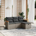 Set canapea de grădină cu perne, 4 piese, gri, poliratan - WALTI WALTI
