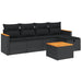 Set mobilier de grădină cu perne, 6 piese, negru, poliratan - WALTI WALTI