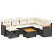 Set mobilier de grădină cu perne, 8 piese, negru, poliratan - WALTI WALTI