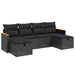 Set mobilier de grădină cu perne, 6 piese, negru, poliratan - WALTI WALTI