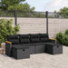 Set mobilier de grădină cu perne, 6 piese, negru, poliratan - WALTI WALTI