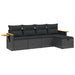 Set mobilier de grădină cu perne, 5 piese, negru, poliratan - WALTI WALTI