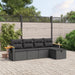 Set mobilier de grădină cu perne, 5 piese, negru, poliratan - WALTI WALTI