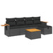 Set mobilier de grădină cu perne, 6 piese, negru, poliratan - WALTI WALTI