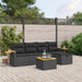 Set mobilier de grădină cu perne, 6 piese, negru, poliratan - WALTI WALTI