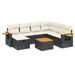 Set mobilier de grădină cu perne, 8 piese, negru, poliratan - WALTI WALTI
