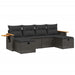Set mobilier de grădină cu perne, 6 piese, negru, poliratan - WALTI WALTI