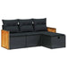 Set mobilier de grădină cu perne, 4 piese, negru, poliratan - WALTI WALTI