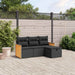 Set mobilier de grădină cu perne, 4 piese, negru, poliratan - WALTI WALTI