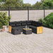 Set mobilier de grădină cu perne, 8 piese, negru, poliratan - WALTI WALTI