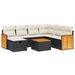 Set mobilier de grădină cu perne, 8 piese, negru, poliratan - WALTI WALTI