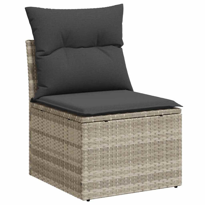 Set canapele de grădină cu perne, 6 piese gri deschis poliratan WALTI