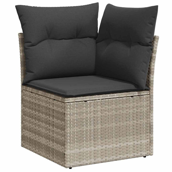 Set canapele de grădină cu perne, 7piese gri deschis poliratan WALTI