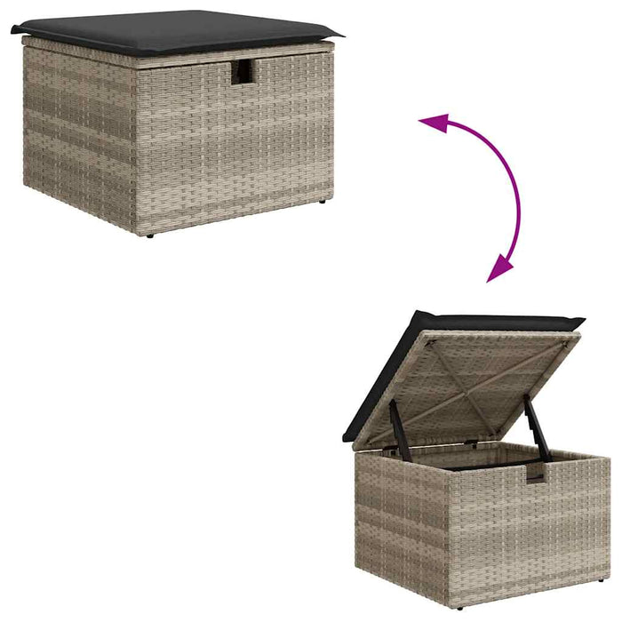 Set canapele de grădină cu perne, 7piese gri deschis poliratan WALTI