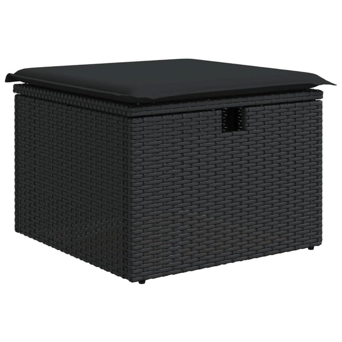 Set mobilier de grădină cu perne, 8 piese, negru, poliratan - WALTI WALTI