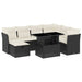 Set mobilier de grădină cu perne, 8 piese, negru, poliratan - WALTI WALTI
