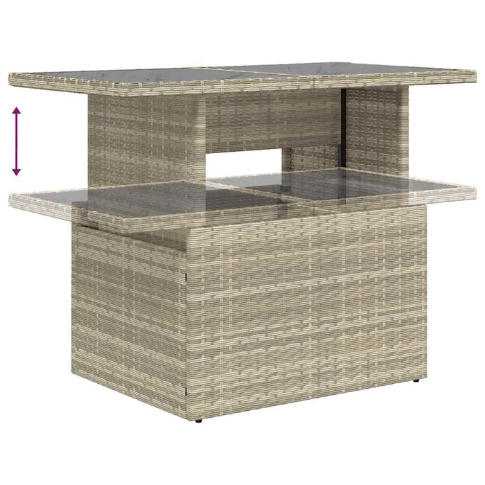 Set canapele de grădină cu perne, 9 piese gri deschis poliratan WALTI