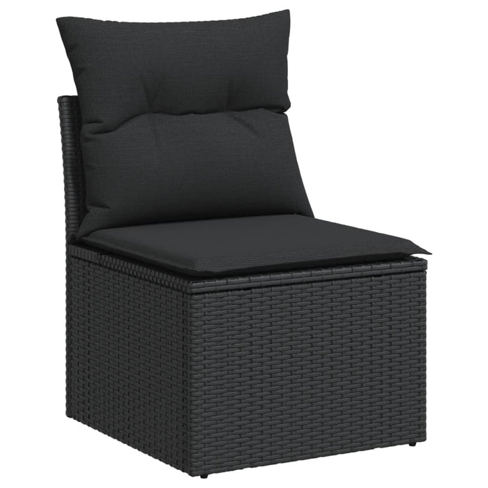 Set mobilier de grădină cu perne, 6 piese, negru, poliratan - WALTI WALTI