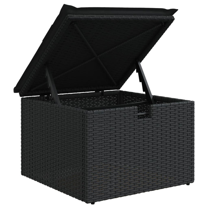 Set mobilier de grădină cu perne, 6 piese, negru, poliratan - WALTI WALTI