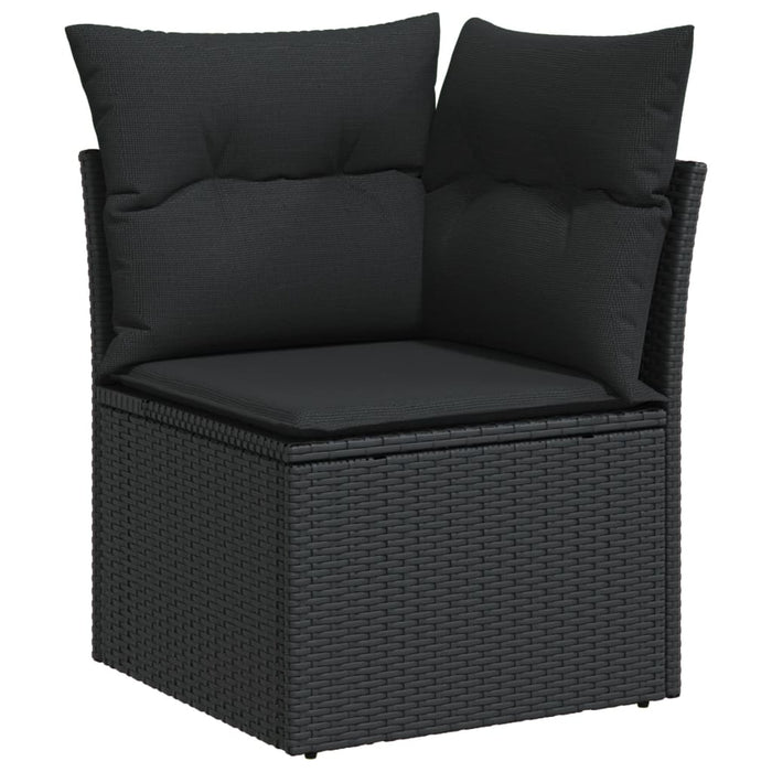 Set canapele de grădină cu perne, 7 piese, negru, poliratan - WALTI WALTI
