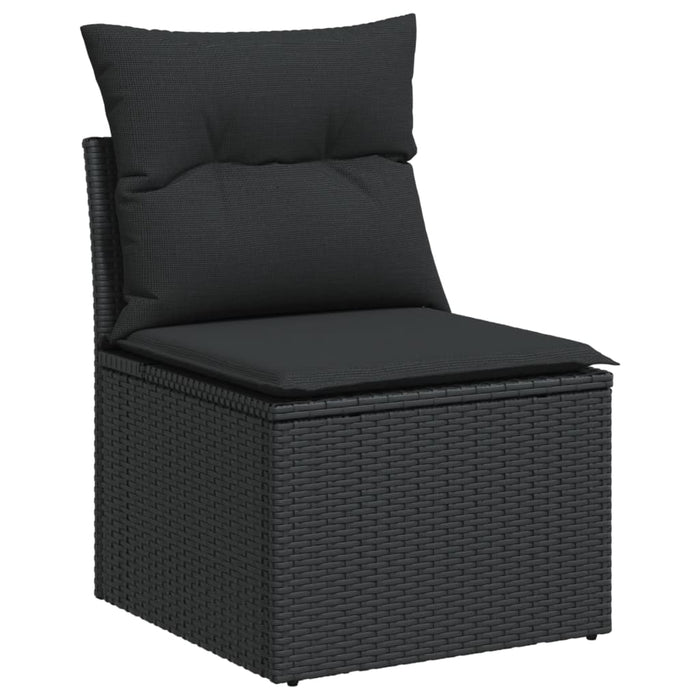 Set canapele de grădină cu perne, 7 piese, negru, poliratan - WALTI WALTI