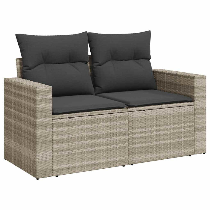 Set canapele de grădină cu perne, 7piese gri deschis poliratan WALTI