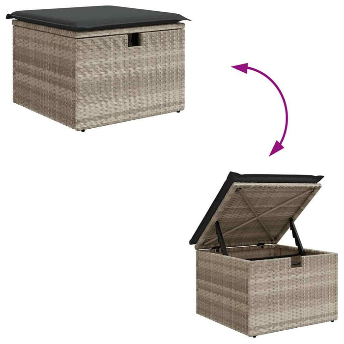 Set canapele de grădină cu perne, 7piese gri deschis poliratan WALTI