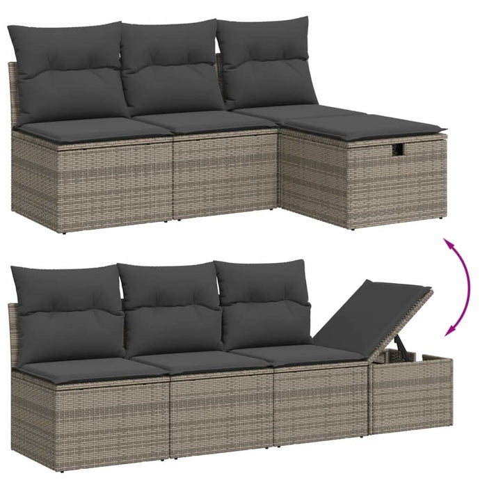 Set canapele de grădină cu perne, 8 piese, gri, poliratan - WALTI WALTI