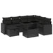 Set mobilier de grădină cu perne, 8 piese, negru, poliratan - WALTI WALTI