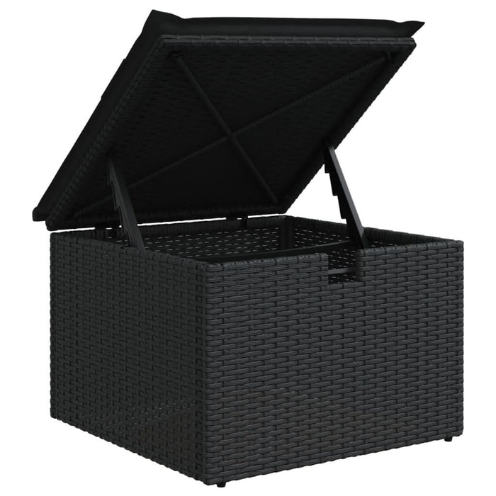 Set mobilier de grădină cu perne, 8 piese, negru, poliratan - WALTI WALTI