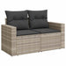 Set mobilier de grădină cu perne, 8 piese gri deschis poliratan - WALTI WALTI