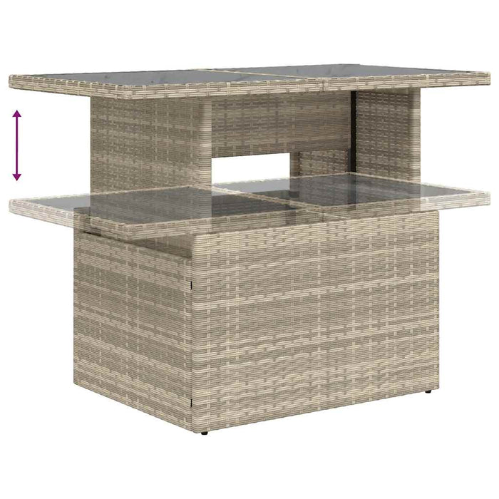 Set canapele de grădină cu perne, 6 piese gri deschis poliratan WALTI