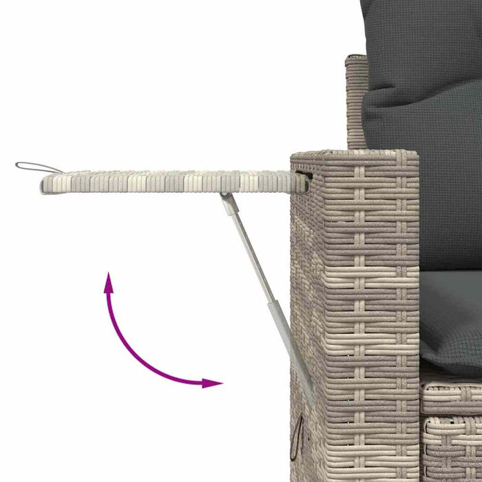 Set canapele de grădină cu perne, 6 piese gri deschis poliratan WALTI