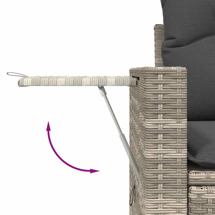 Set canapele de grădină cu perne, 7piese gri deschis poliratan WALTI