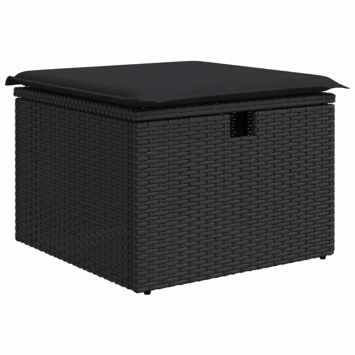 Set mobilier de grădină cu perne, 8 piese, negru, poliratan - WALTI WALTI