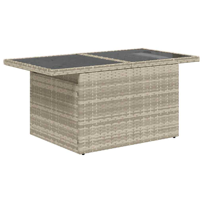 Set canapele de grădină cu perne, 9 piese gri deschis poliratan WALTI