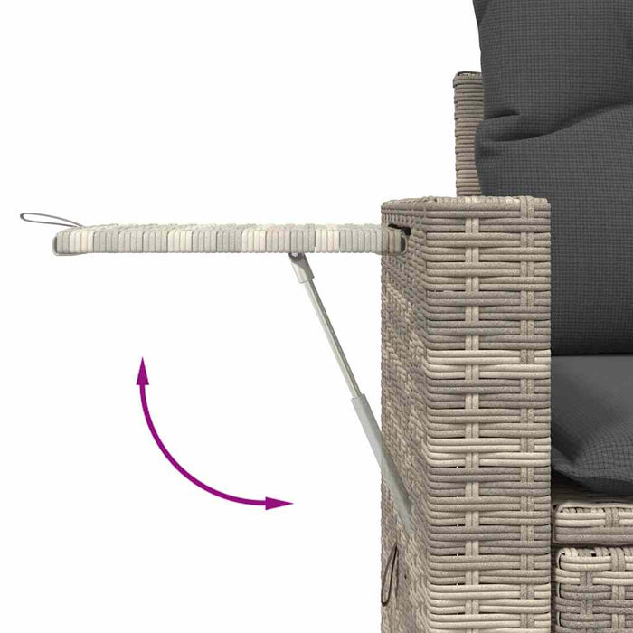 Set canapele de grădină cu perne, 9 piese gri deschis poliratan WALTI